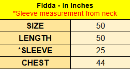 Fidda Grey abaya measurement