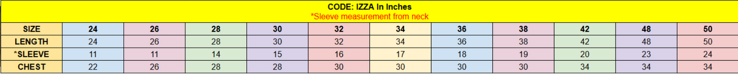Izza Abaya Measurement
