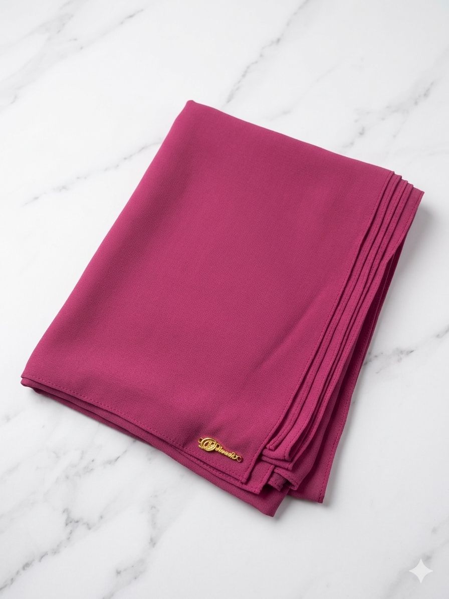 Graceful chiffon shawls with a soft, flowy drape. Light and airy, perfect for everyday wear or special occasions, finished with a subtle logo for a touch of understated elegance.
