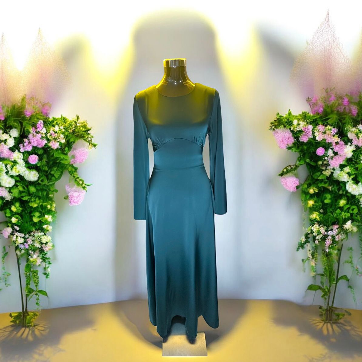 Liyana Minimalist Dress, A sleek, body-contouring dress designed to flatter every curve. Crafted with a smooth, elegant finish, this piece features a corset-style lace-up detail at the back, allowing adjustable shaping for a snatched waist and perfect fit. Long sleeves and a graceful silhouette make it effortlessly refined—where structure meets femininity