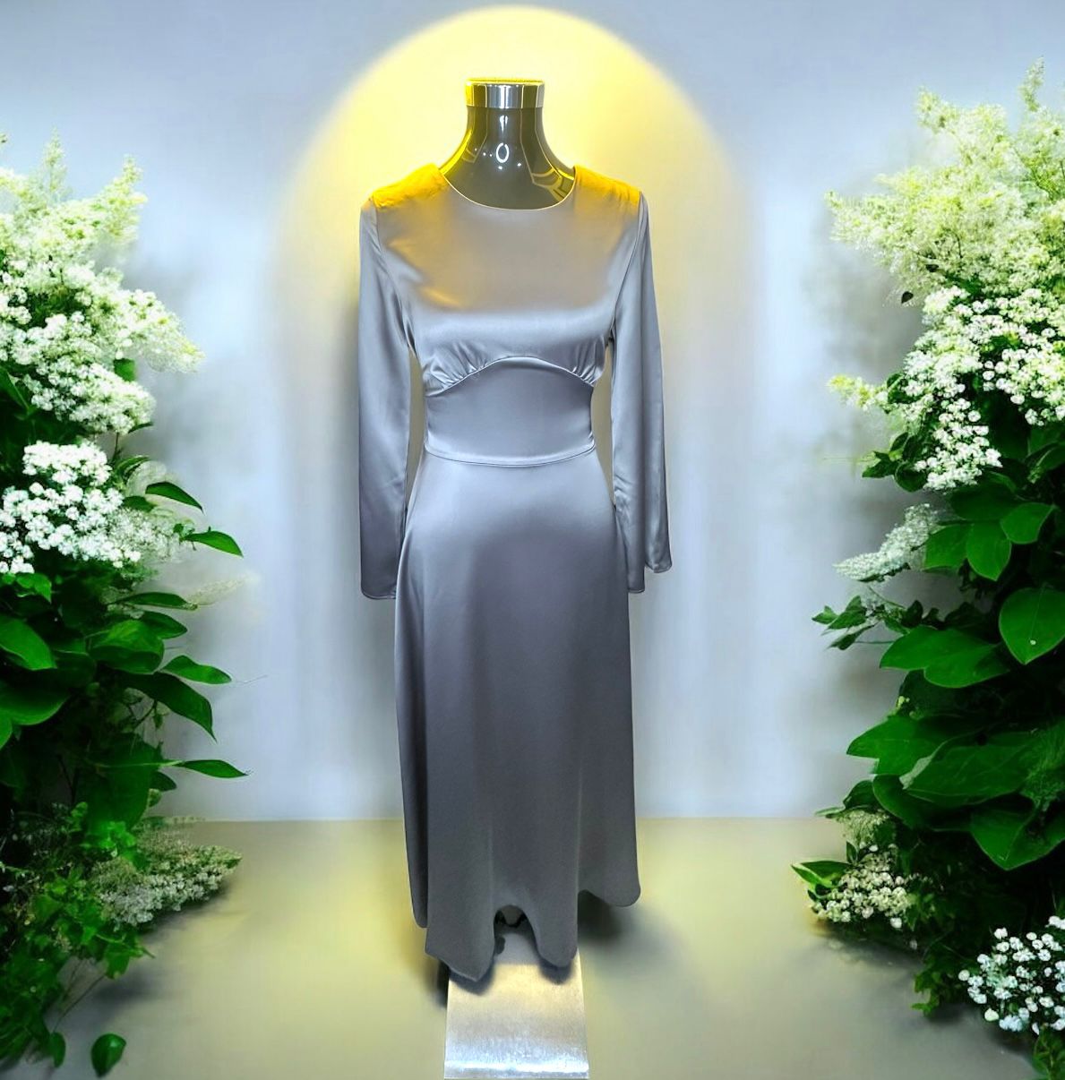 Liyana Minimalist Dress, A sleek, body-contouring dress designed to flatter every curve. Crafted with a smooth, elegant finish, this piece features a corset-style lace-up detail at the back, allowing adjustable shaping for a snatched waist and perfect fit. Long sleeves and a graceful silhouette make it effortlessly refined—where structure meets femininity