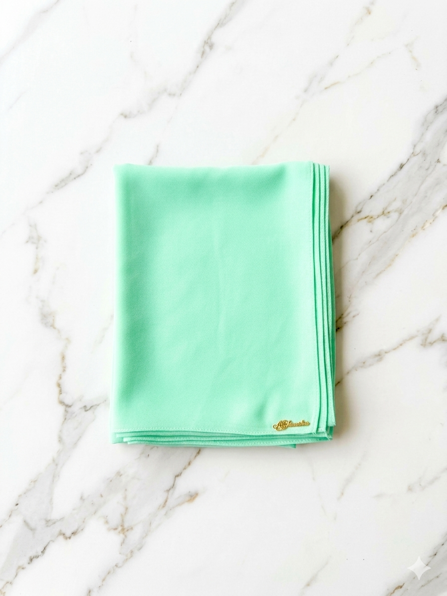 Graceful chiffon shawls with a soft, flowy drape. Light and airy, perfect for everyday wear or special occasions, finished with a subtle logo for a touch of understated elegance.