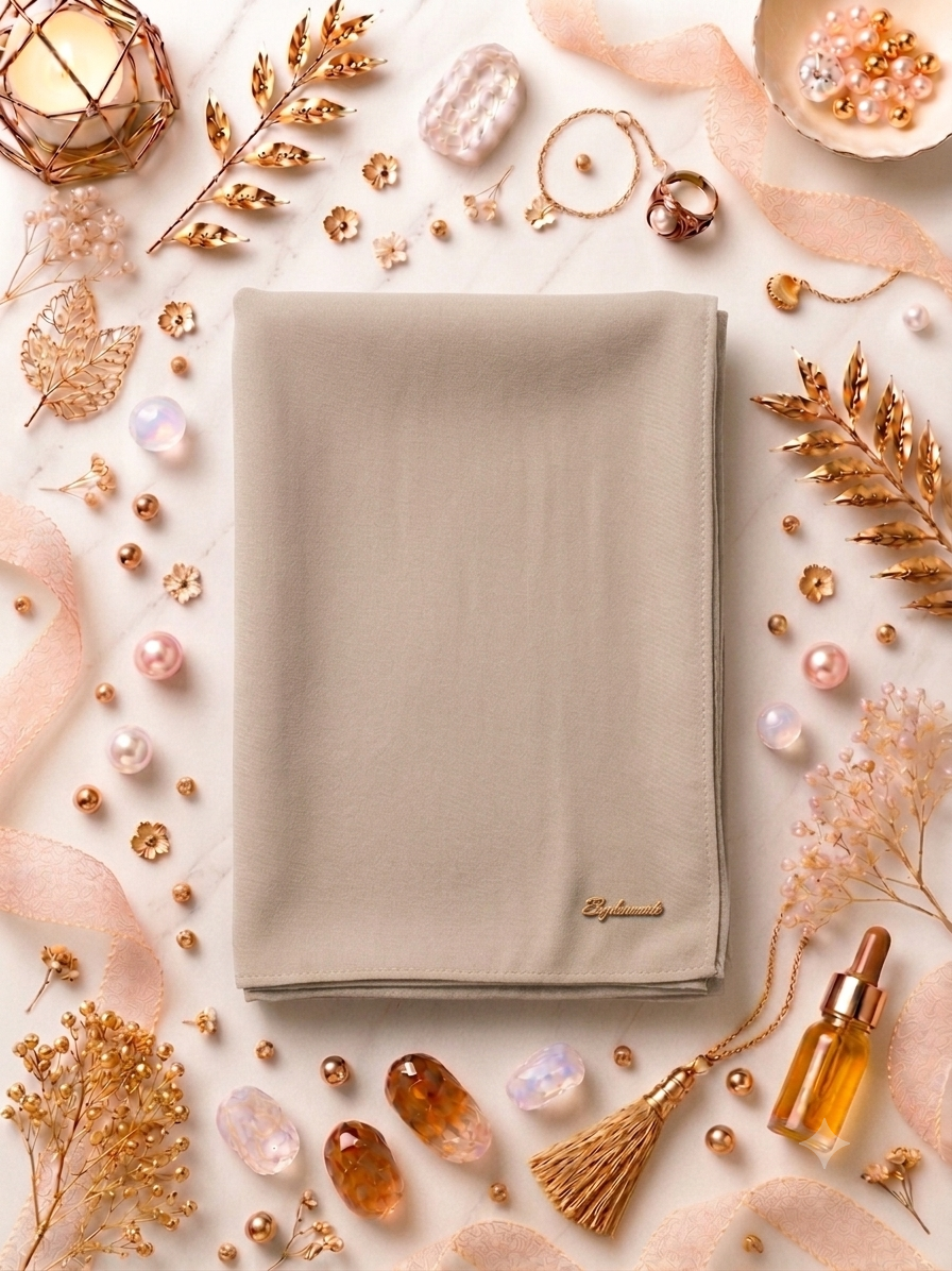Graceful chiffon shawls with a soft, flowy drape. Light and airy, perfect for everyday wear or special occasions, finished with a subtle logo for a touch of understated elegance.