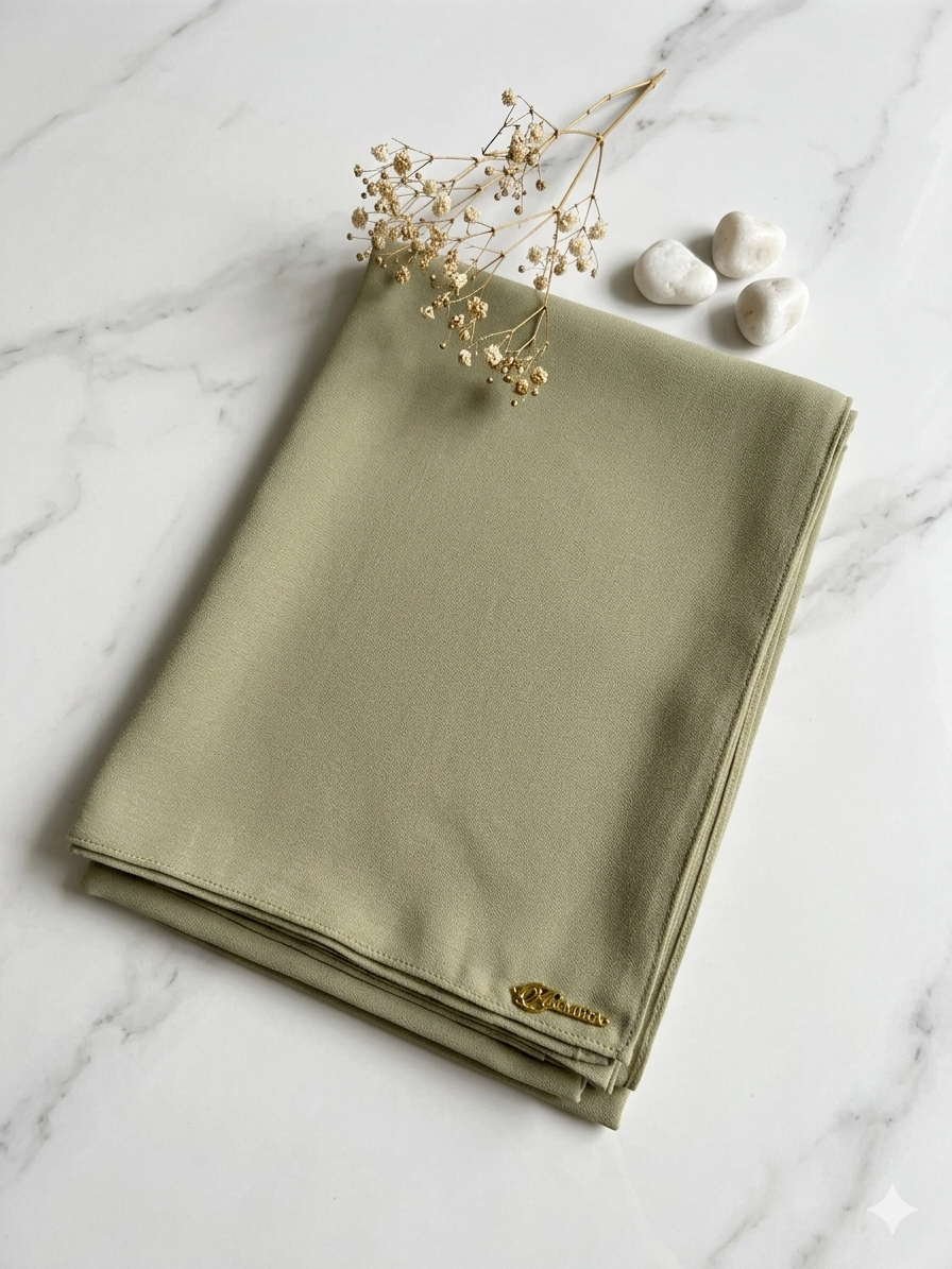 Graceful chiffon shawls with a soft, flowy drape. Light and airy, perfect for everyday wear or special occasions, finished with a subtle logo for a touch of understated elegance.