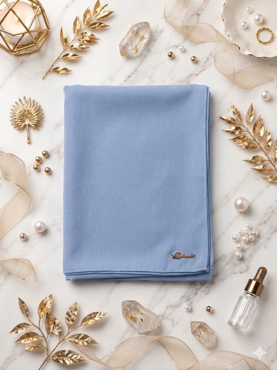 Graceful chiffon shawls with a soft, flowy drape. Light and airy, perfect for everyday wear or special occasions, finished with a subtle logo for a touch of understated elegance.
