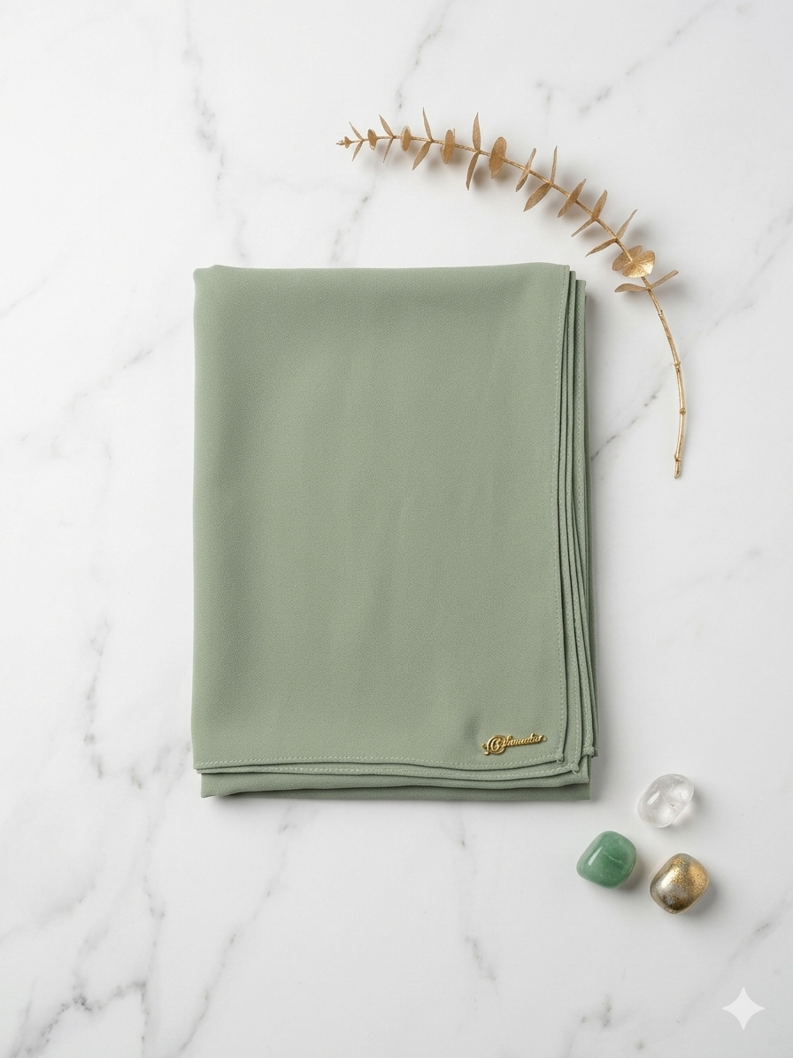 Graceful chiffon shawls with a soft, flowy drape. Light and airy, perfect for everyday wear or special occasions, finished with a subtle logo for a touch of understated elegance.