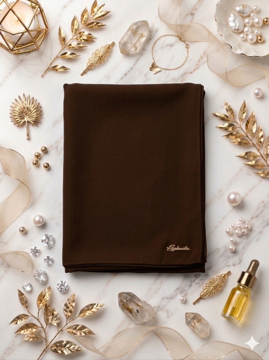 Graceful chiffon shawls with a soft, flowy drape. Light and airy, perfect for everyday wear or special occasions, finished with a subtle logo for a touch of understated elegance.