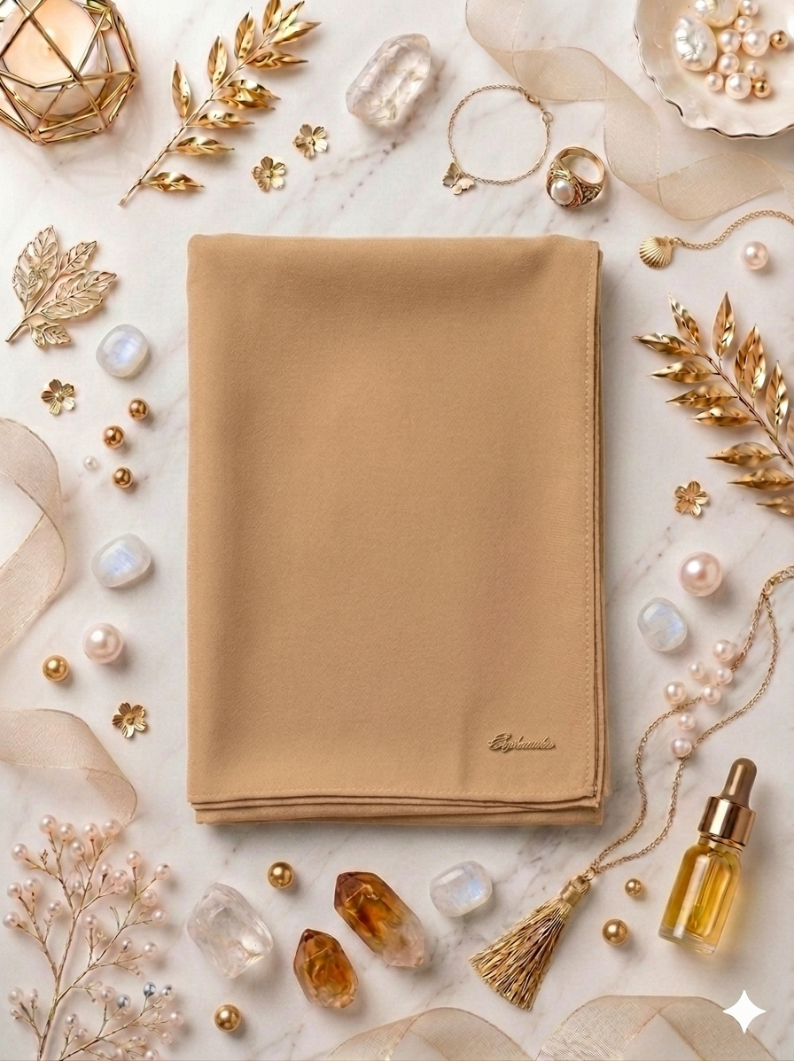 A graceful colour shawl crafted from lightweight chiffon, designed to drape effortlessly with a soft, flowing silhouette. The delicate fabric offers an airy feel and subtle elegance, making it perfect for both everyday wear and special occasions. Finished with a demure logo subtly placed at the corner, this shawl adds a refined touch of understated luxury without overpowering the design.
