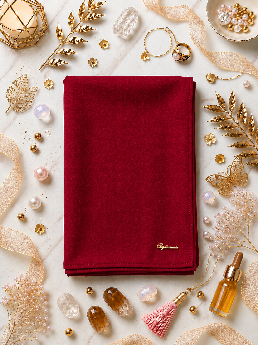 Graceful chiffon shawls with a soft, flowy drape. Light and airy, perfect for everyday wear or special occasions, finished with a subtle logo for a touch of understated elegance.