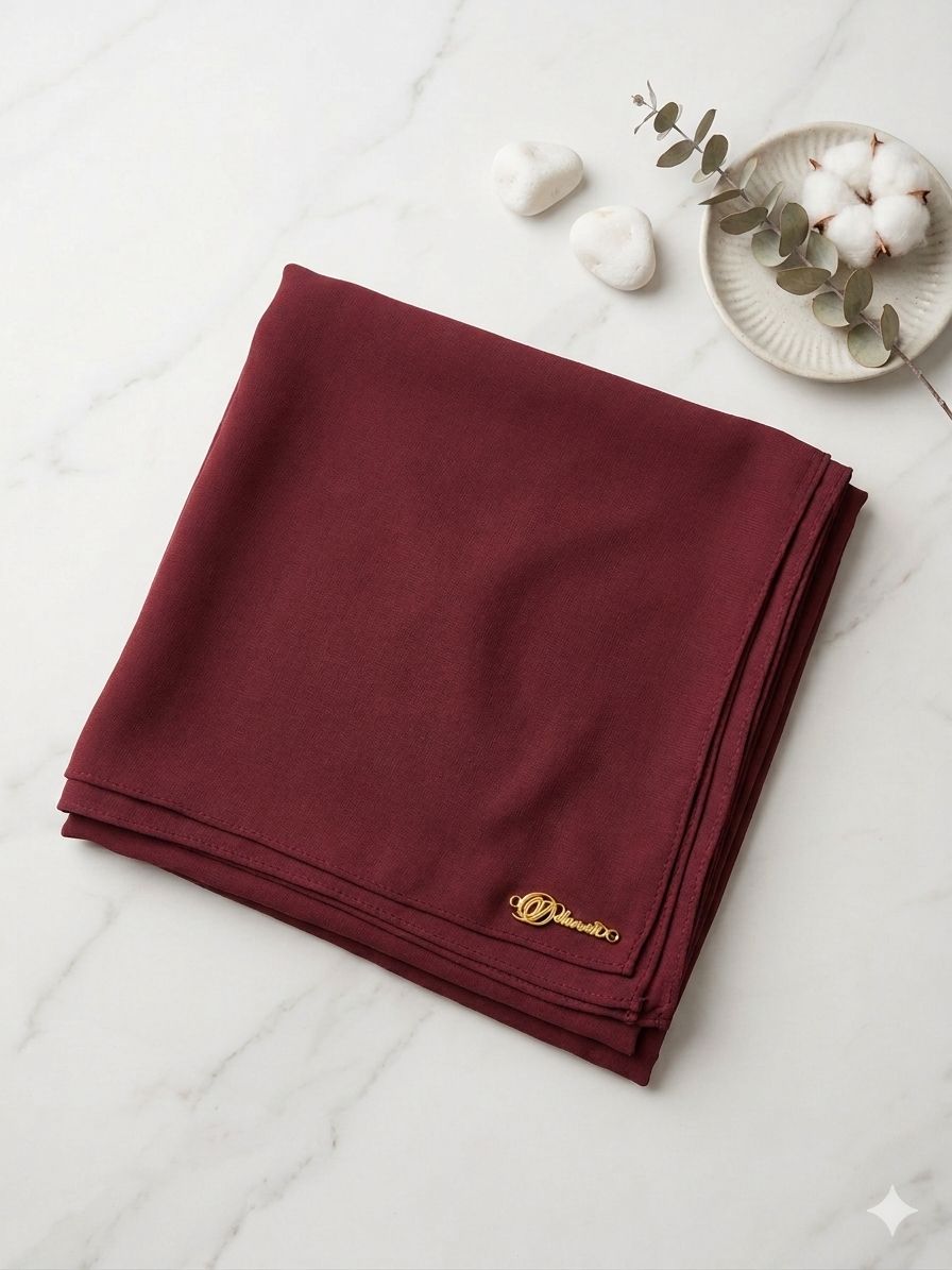 Graceful chiffon shawls with a soft, flowy drape. Light and airy, perfect for everyday wear or special occasions, finished with a subtle logo for a touch of understated elegance.
