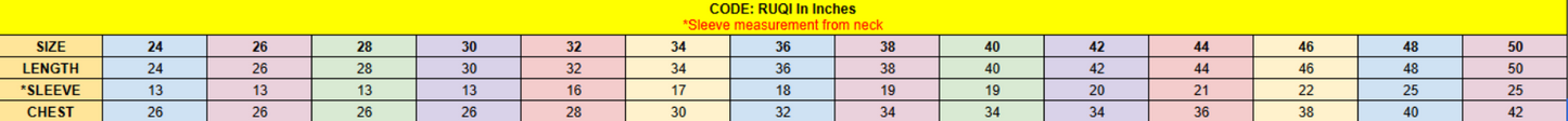 Ruqi Abaya Measurement