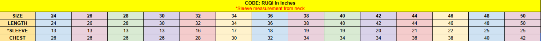 Ruqi Abaya Measurement